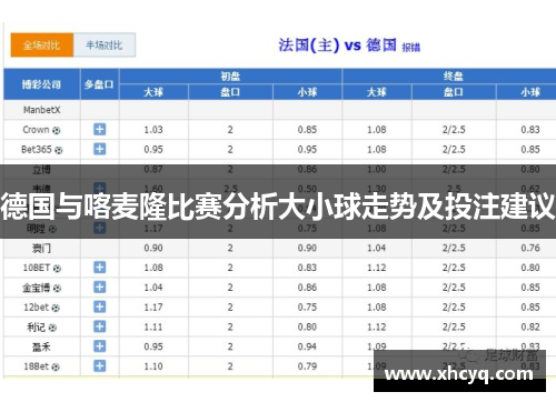 德国与喀麦隆比赛分析大小球走势及投注建议